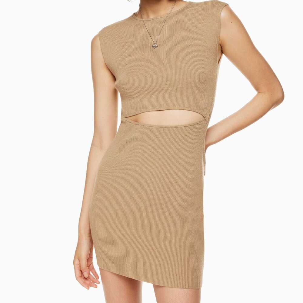 Aritzia Cut-Out Knit Mini Dress
